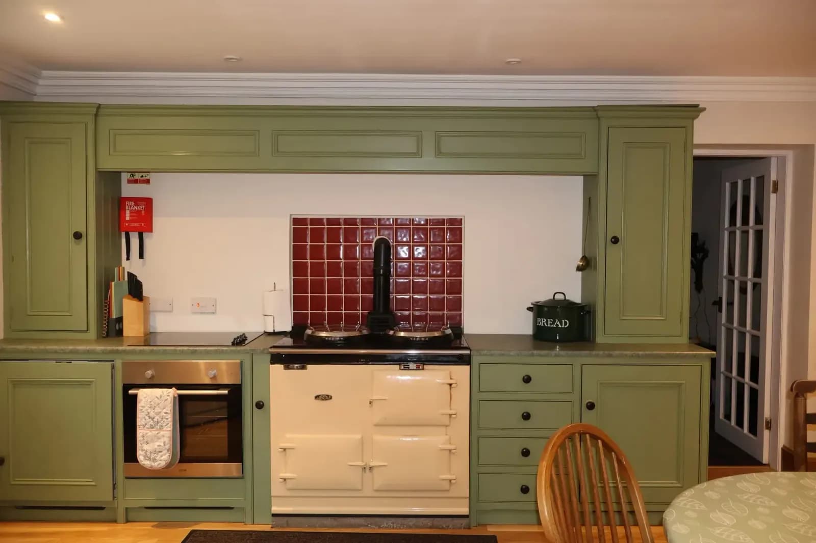 The kitchen, built around the Aga
