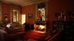Open fire in the sitting room
