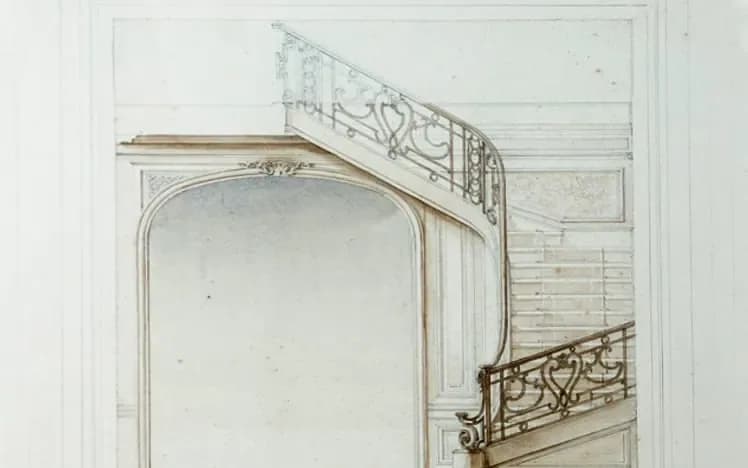 Architectural drawing of the staircase