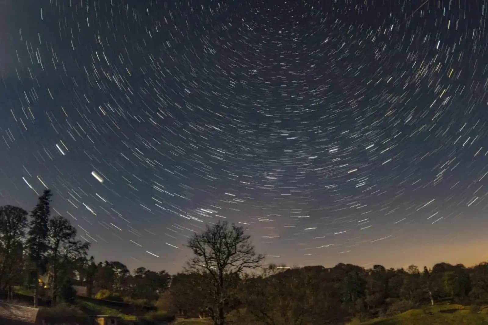 Star trails wheeling over the estate